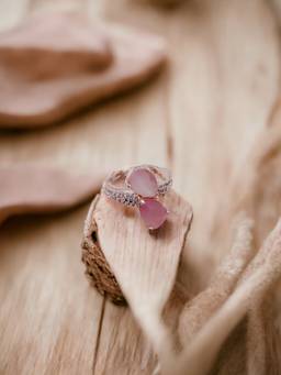 Opal Touch - Women Pink Stones Rose Gold Plated Ring