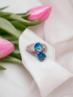 Opal Touch - Women Turquoise Stones Rose Gold Plated Ring
