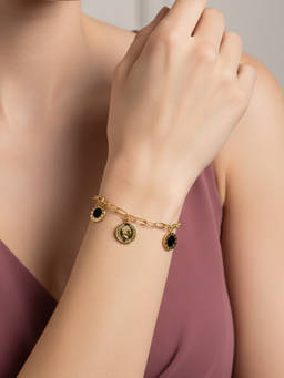 Veli Jewels - Women Black Statement 18K Black Plated Bracelet