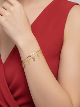 Veli Jewels - Women White Stones 18K Gold Plated Bracelet