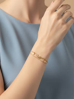 Veli Jewels - Women White Stones 18K Gold Plated Bracelet