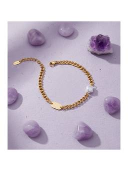 Veli Jewels - Women White Stones 18K Gold Plated Bracelet