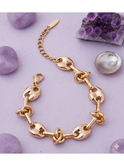 Veli Jewels - Women Gold Statement 18K Gold Plated Bracelet