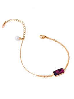 Veli Jewels - Women Purple Stones 18K Gold Plated Bracelet