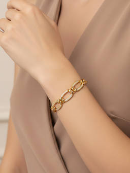 Veli Jewels - Women White Stones 18K Gold Plated Bracelet
