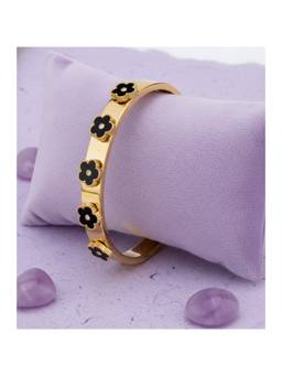 Veli Jewels - Women Black Stones 18K Black Plated Bracelet