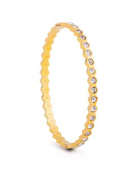 Veli Jewels - Women White Stones 18K Gold Plated Bracelet