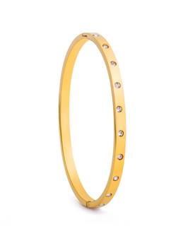 Veli Jewels - Women White Stones 18K Gold Plated Bracelet