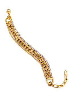 Veli Jewels - Women White Stones 18K Gold Plated Bracelet