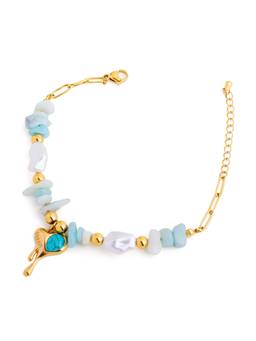 Veli Jewels - Women Multi-Color Stones 18K Gold Plated Bracelet