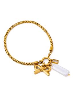 Veli Jewels - Women White Stones 18K Gold Plated Bracelet