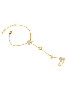 Veli Jewels - Women White Stones 18K Gold Plated Bracelet