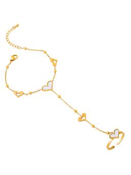 Veli Jewels - Women White Stones 18K Gold Plated Bracelet