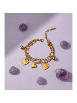 Veli Jewels - Women White Stones 18K Gold Plated Bracelet