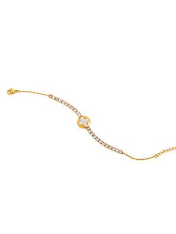 Veli Jewels - Women White Stones 18K Gold Plated Bracelet