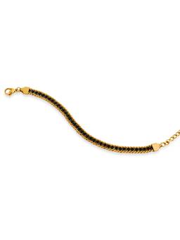 Veli Jewels - Women Black Stones 18K Gold Plated Bracelet
