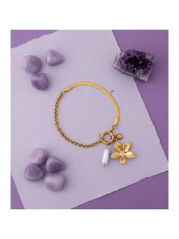 Veli Jewels - Women White Stones 18K Gold Plated Bracelet