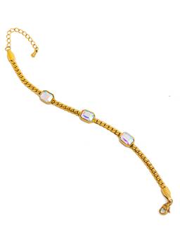 Veli Jewels - Women Multi-Color Stones 18K Gold Plated Bracelet