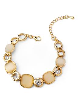 Veli Jewels - Women White Stones 18K Gold Plated Bracelet