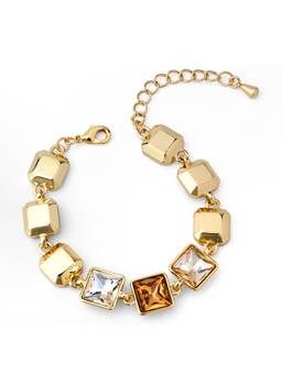 Veli Jewels - Women Multi-Color Stones 18K Gold Plated Bracelet