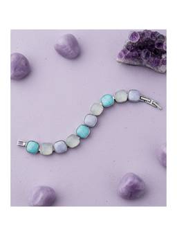 Veli Jewels - Women Multi-Color Stones 18K Gold Plated Bracelet