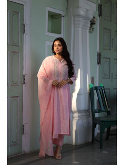 Tatwa Designs - Blush Pink Half Lily Kurta with Pant & Dupatta (Set of 3)