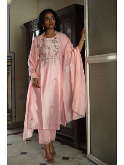 Tatwa Designs - Blush Pink Dream Garden Kurta with Pant & Dupatta (Set of 3)