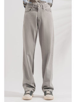FREAKINS - Mens Light Grey Straight Jeans