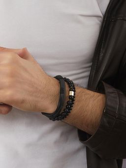 Aatmana - Men Beaded Elasticated Bracelet (Pack of 3)