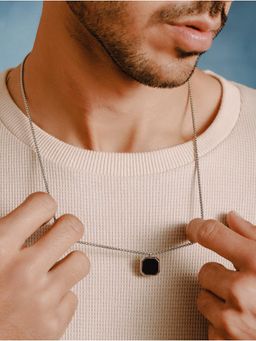 Aatmana - Men Black-Plated Necklace and Pendant