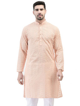 SG LEMAN - Peach Kurta for Men