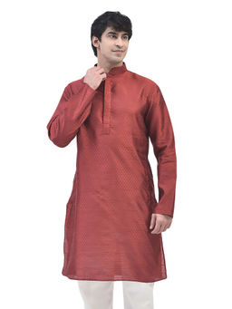 SG LEMAN - Maroon Kurta for Men