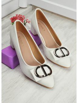Iconics - Womens White Solid Pumps