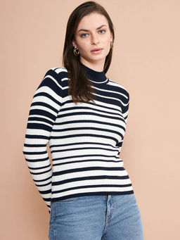 98 Degree North - Women High Neck Full Sleeve Sweater