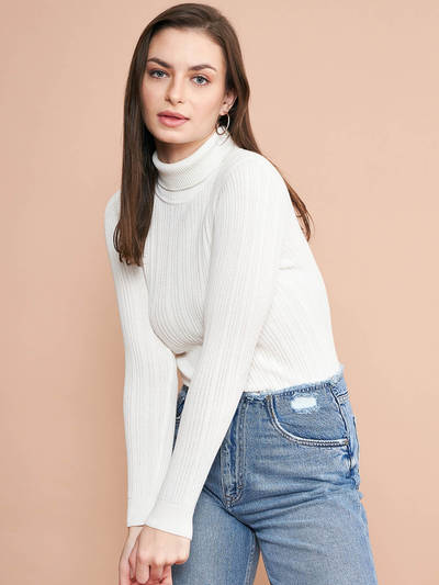Women High Neck Full Sleeve Sweater