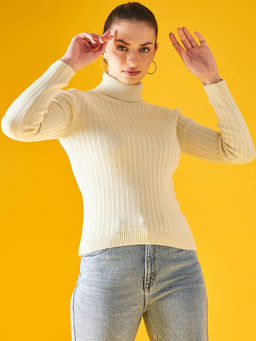 98 Degree North - Women Turtle Neck Full Sleeve Sweater