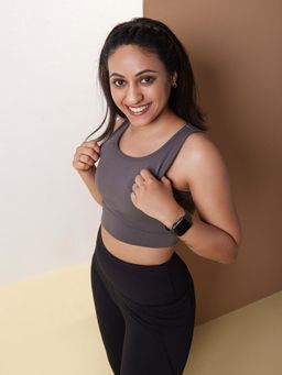 Blissclub - Women Moonstone Grey The Ultimate Comfort Sports Bra With Easy Slip In Pads and Full Coverage