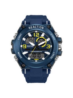 Reaction Kenneth Cole - ANA-DIGIT Blue Pu Plastic Strap Watch for Mens - KRWGP9008103