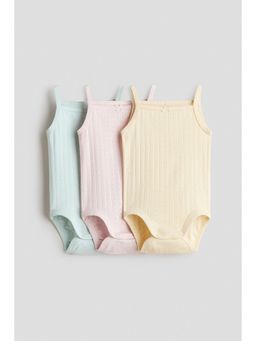 H&M - Unisex Yellow 3-Pack Sleeveless Bodysuits