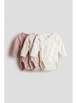 H&M - Unisex White 3-Pack Wrapover Bodysuits