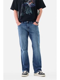 Snitch - Blue Washed Bootcut Casual Jeans for Men
