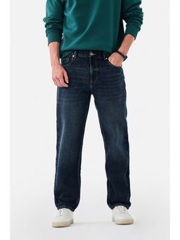 Snitch - Dark Blue Denim Relaxed Casual Jeans for Men