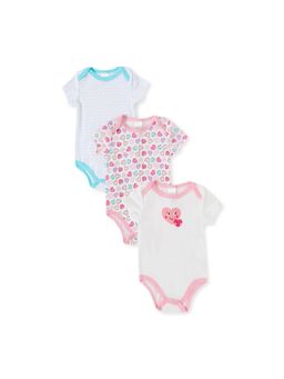 Giggles & Wiggles - All Hearts Multicolor Onesies (Pack of 3)