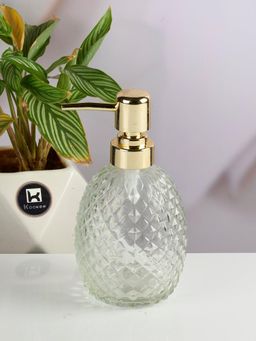 Kookee - Transparent Glass Soap Dispenser with Refillable Pump for Bathroom & Kitchen Use