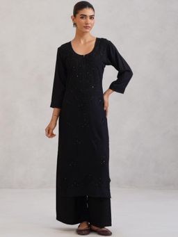 Colorkosh - Black Chikankari Embroidered Stylish Kurta
