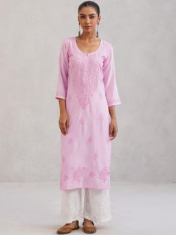 Colorkosh - Pink Chikankari Embroidered Stylish Kurta