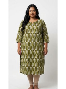 Swasti - Women Green Plus Size Crepe Kurta