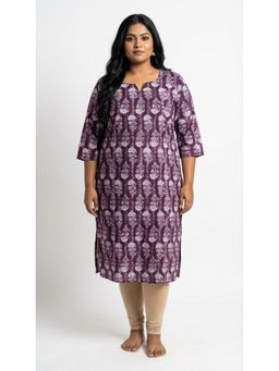 Swasti - Women Purple Plus Size Crepe Kurta