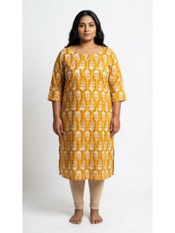 Swasti - Women Yellow Plus Size Crepe Kurta