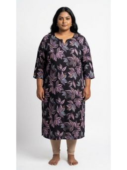 Swasti - Women Purple Plus Size Crepe Kurta